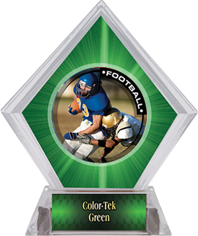 Awards PR2 Football Green Diamond Ice Trophy. Personalization is available on this item.