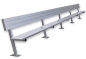 27 FT Player Bench with Seat Back - Surface Mount