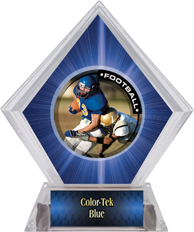 Awards PR2 Football Blue Diamond Ice Trophy. Personalization is available on this item.