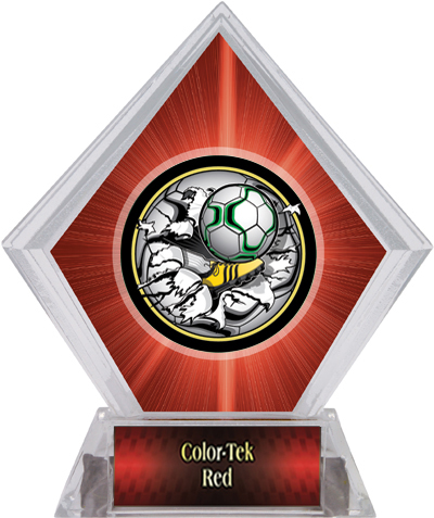 Awards Bust-Out Soccer Red Diamond Ice Trophy. Personalization is available on this item.