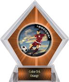 P.R. Female Soccer Orange Diamond Ice Trophy