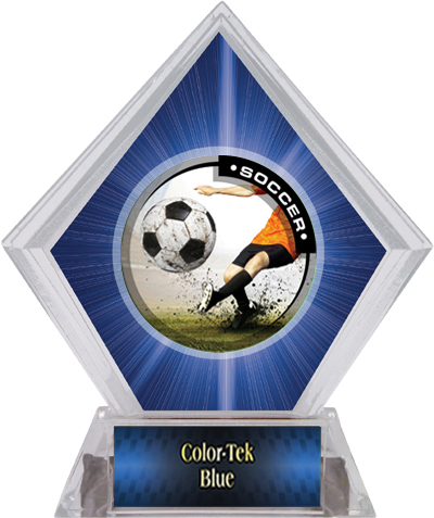 Awards P.R. Male Soccer Blue Diamond Ice Trophy. Personalization is available on this item.