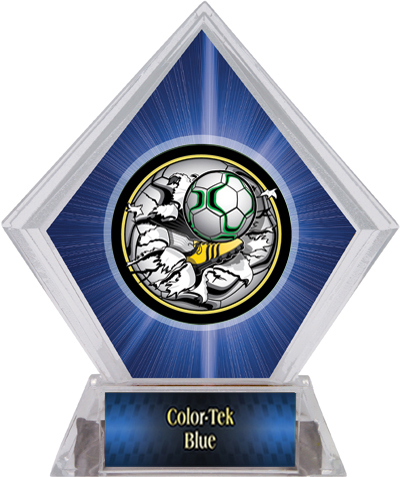 Awards Bust-Out Soccer Blue Diamond Ice Trophy. Personalization is available on this item.