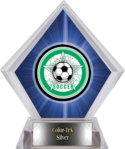 Awards All-Star Soccer Blue Diamond Ice Trophy. Engraving is available on this item.