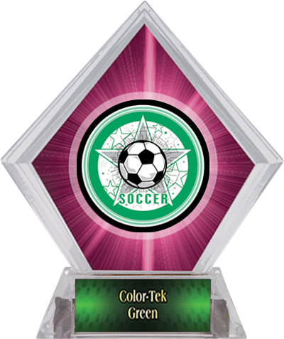 Awards All-Star Soccer Pink Diamond Ice Trophy. Engraving is available on this item.