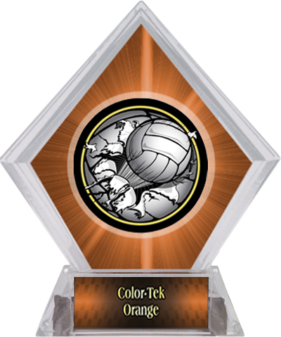 Bust-Out Volleyball Orange Diamond Ice Trophy. Personalization is available on this item.