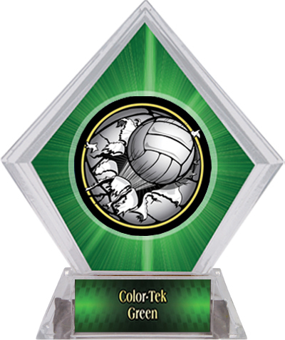 Bust-Out Volleyball Green Diamond Ice Trophy. Personalization is available on this item.