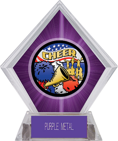 Awards Americana Cheer Purple Diamond Ice Trophy. Engraving is available on this item.