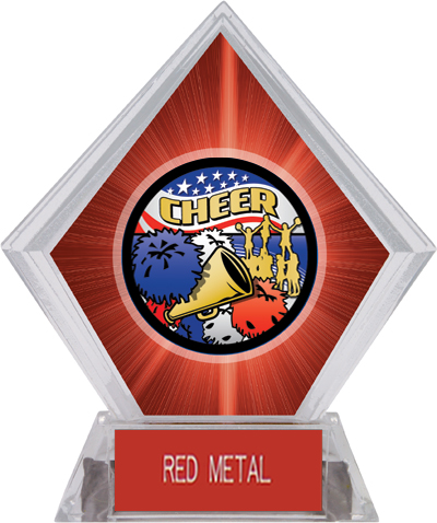 Awards Americana Cheer Red Diamond Ice Trophy. Engraving is available on this item.