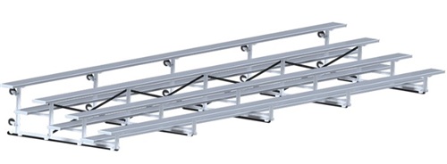 4 Row 27' Bleacher Single Foot Plank Tip & Roll BLCH-427TRG