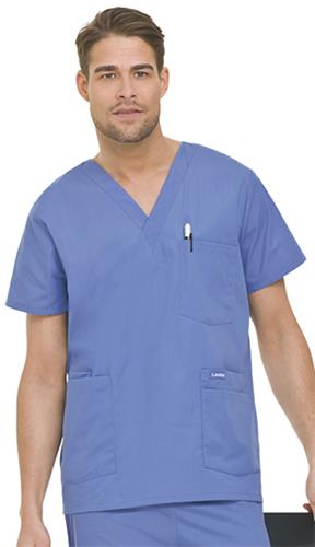 Landau Men's 5-Pocket Tunic Scrub Top. Embroidery is available on this item.