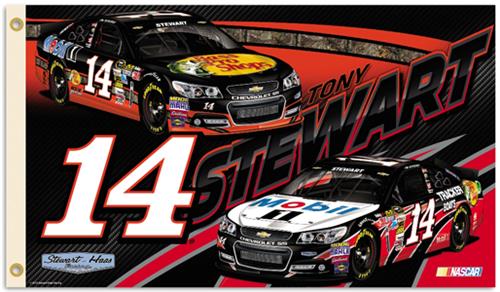 NASCAR Tony Stewart #14 2-Sided 3' x 5' Flag