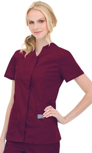Landau ScrubZone Misses/Women Snap Front Scrub Top. Embroidery is available on this item.