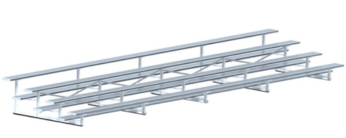 4 Row 27' Bleacher Standard Single Foot Plank - Aluminum BLCH-427AL
