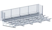 27 FT (5 Row - Single Foot Plank with Guard Rail) - Enclosed Bleacher