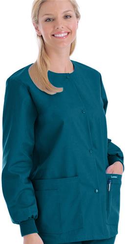 Landau Women's Warm-Up Scrub Jacket. Embroidery is available on this item.