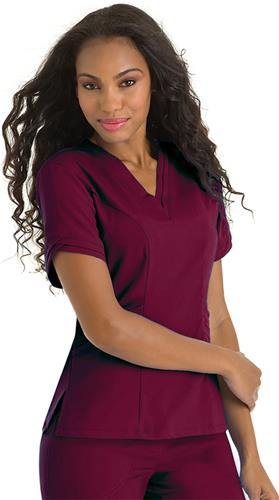 Landau Urbane Ultimate Women Ella V-Neck Scrub Top. Embroidery is available on this item.