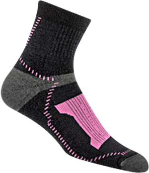 Wigwam Pink Outlast Trail Qtr Length Adult Socks