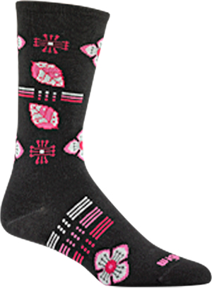 Wigwam Pink Floral Field Crew Length Women's Socks