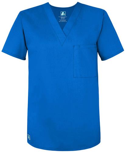 Adar Mens V-Neck Tunic 1 Pocket Scrub Top. Embroidery is available on this item.