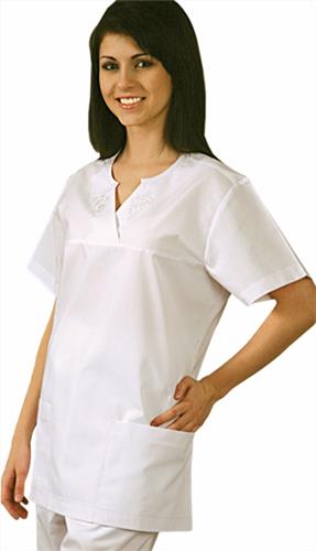 Adar Womens Empire Cut Semi-V Uniform Top. Embroidery is available on this item.