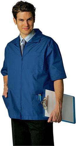 Adar Mens Zippered Short Sleeve Jacket. Embroidery is available on this item.