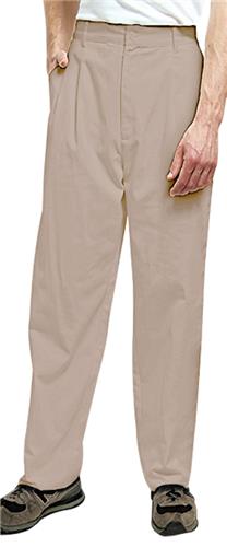 Adar Mens Twill Pleated Pants with Waistband