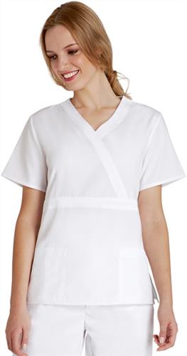 Adar Womens Back Tab Wrap Uniform Top. Embroidery is available on this item.