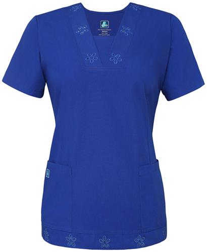 Adar Womens Eyelet Trim Tunic Scrub Tops. Embroidery is available on this item.
