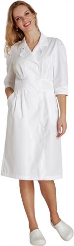 Adar Womens Tuck Pleat Midriff Uniform Dress. Embroidery is available on this item.