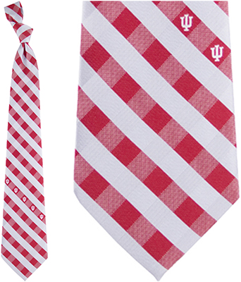 Eagles Wings NCAA Indiana Woven Poly Check Tie