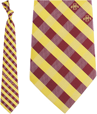 Eagles Wings NCAA Iowa State Woven Poly Check Tie
