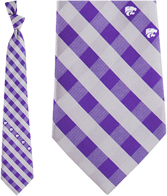 Eagles Wings NCAA Kansas St Woven Poly Check Tie