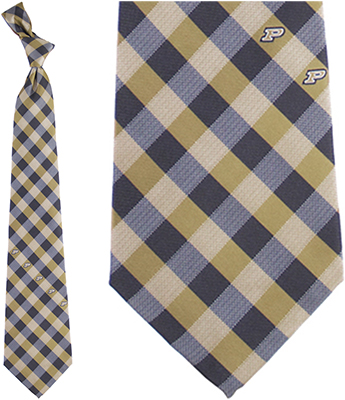 Eagles Wings NCAA Purdue Woven Poly Check Tie