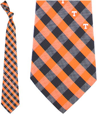 Eagles Wings NCAA Tennessee Woven Poly Check Tie