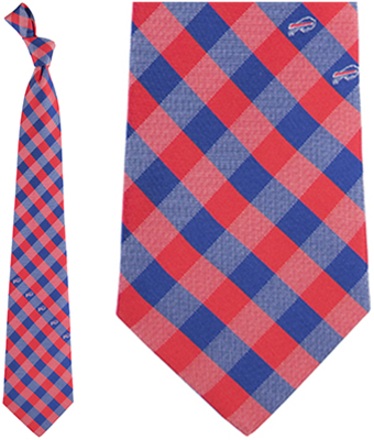 Eagles Wings NFL Bills Woven Poly Check Tie