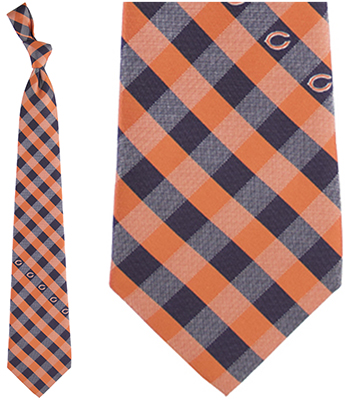 Eagles Wings NFL Bears Woven Poly Check Tie