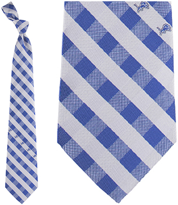Eagles Wings NFL Lions Woven Poly Check Tie