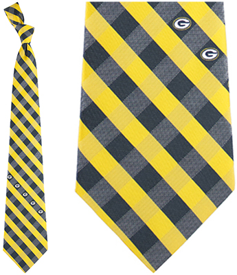 Eagles Wings NFL Packers Woven Poly Check Tie