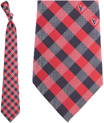 Eagles Wings NFL Texans Woven Poly Check Tie