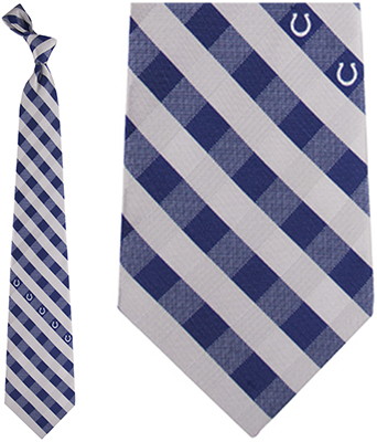 Eagles Wings NFL Colts Woven Poly Check Tie