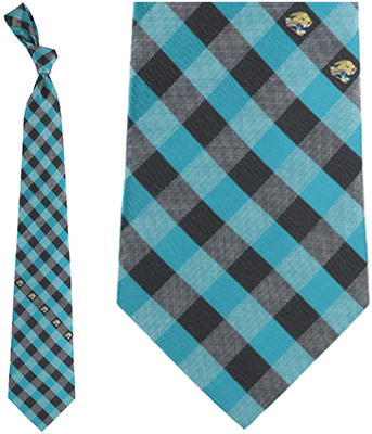 Eagles Wings NFL Jaguars Woven Poly Check Tie