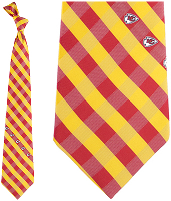 Eagles Wings NFL Chiefs Woven Poly Check Tie