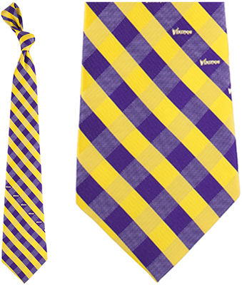 Eagles Wings NFL Vikings Woven Poly Check Tie