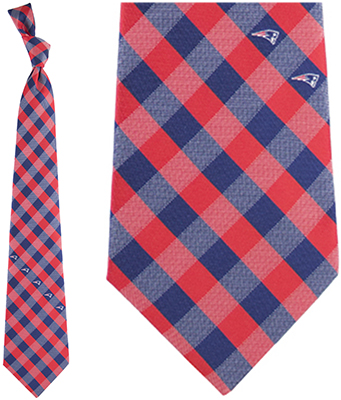Eagles Wings NFL Patriots Woven Poly Check Tie