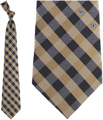 Eagles Wings NFL Saints Woven Poly Check Tie