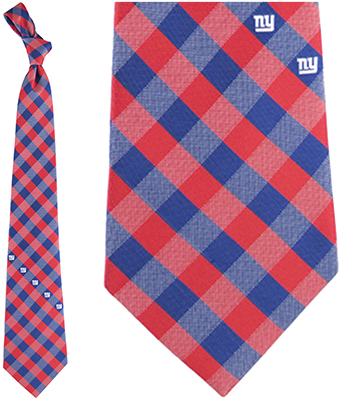 Eagles Wings NFL Giants Woven Poly Check Tie