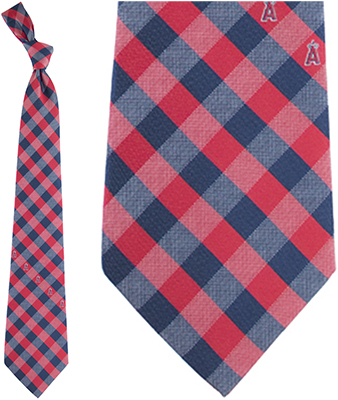 Eagles Wings MLB LA Angels Woven Poly Check Tie