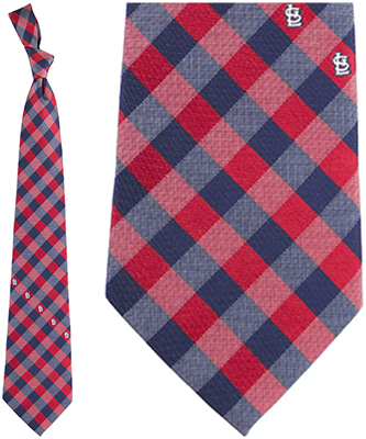 Eagles Wings MLB Cardinals Woven Poly Check Tie