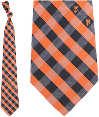 Eagles Wings MLB Giants Woven Poly Check Tie